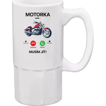 Sklenice Půllitr pro motorkáře - Motorka volá... musím jít! - 500 ml