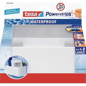 Drátěná police Tesa Powerstrips Waterproof Košík do sprchy, 19,5 cm, montáž: samolepicí páska 59711-00000-02