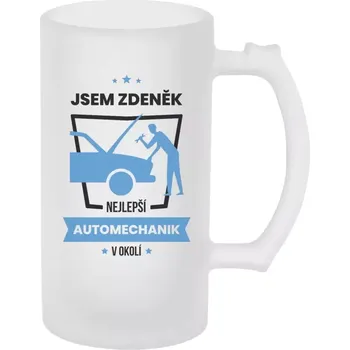 Sklenice Půllitr skleněný matný Nejlepší v okolí - automechanik