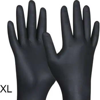 Čisticí rukavice Rukavice vyšetřovací nitrilové černé velikost XL 100 ks