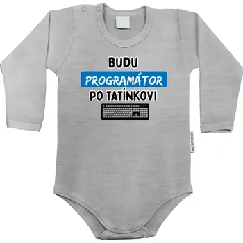 Kojenecký body Dětské body s dlouhým rukávem Budu programátor po tatínkovi