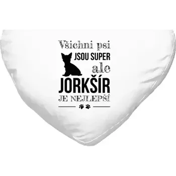 Polštář Polštář srdce 40x35 cm Jorkšír je nejlepší