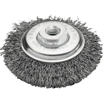 Drátěný kartáč Lessmann 422177 | Kuželový kartáč, zvlněný drát 100x10 mm, M14 / 0,35 ocelový drát zvlněný