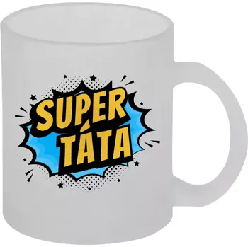 Hrnek 330 ml - skleněný matný Supertáta - bublina