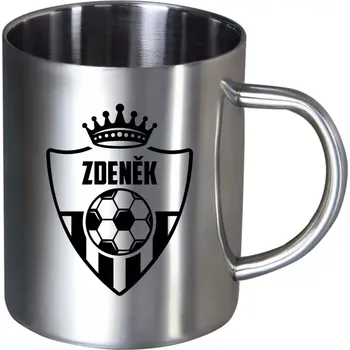 Nerezový hrnek Fotbalový znak s korunkou