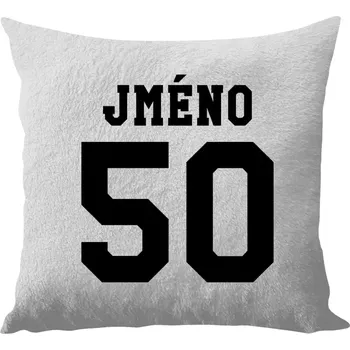 Polštář Polštář bílý 40x40 cm - dlouhý chlup Věk a jméno