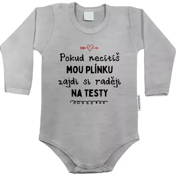 Kojenecký body Dětské body s dlouhým rukávem Pokud necítíš mou plínku, zajdi si na testy