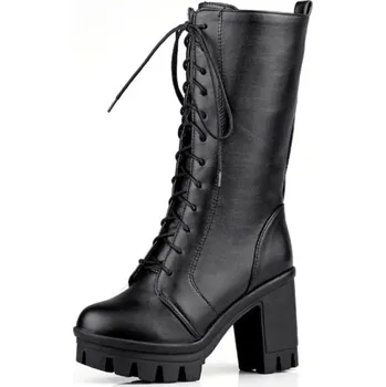 Dámské kozačky Stylové kozačky na vysokém podpatku GoodDayGirl Fashion Barva: Černá, Velikost: 37