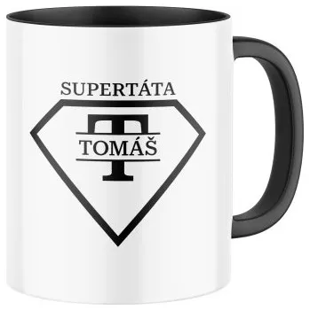 Keramický hrnek s potiskem Supertáta - se jménem a inciálem