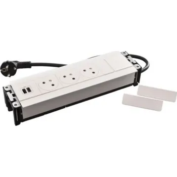 Elektrická zásuvka Vestavný zásuvkový blok Incara Multilink do dutých stěn 3x230V, USB A+C 15W bílá 8M Legrand 654860
