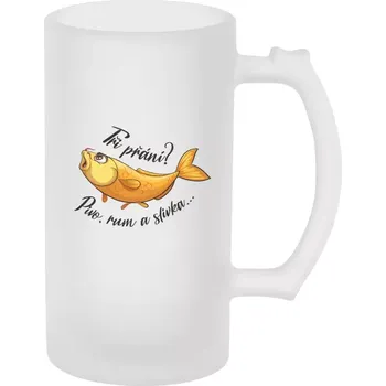 Sklenice Půllitr skleněný matný Tři přání