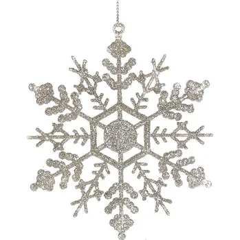 Vánoční dekorace Autronic Vločka plastová, cena za 1 sáček (2ks) VCA147 CHAM