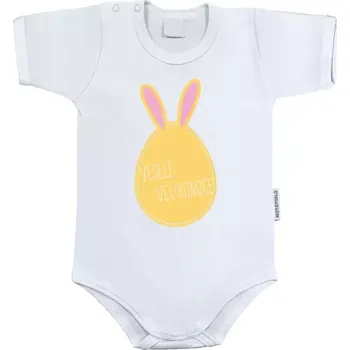 Kojenecký body Dětské body s krátkým rukávem Veselé Velikonoce - zajíček
