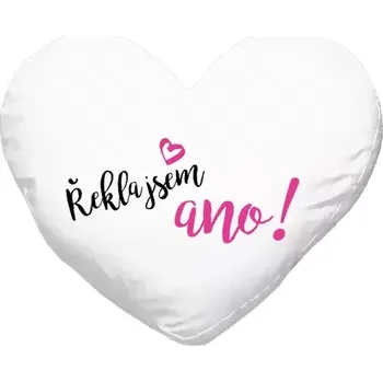 Polštář Polštář srdce 40x35 cm Řekla jsem ano!