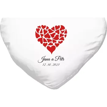 Polštář Polštář srdce 40x35 cm Srdce se jmény