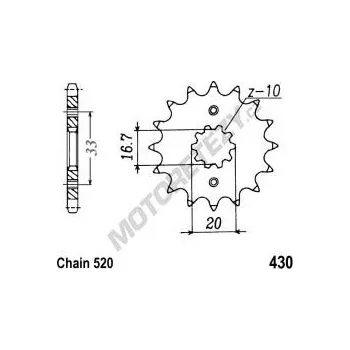 Řetězová sada pro motocykl Řetězové kolečko KAWASAKI KX 250 F rok 04-05