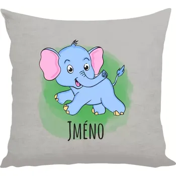 Polštář Polštář lněný 40x40 cm Sloník