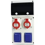 SCAME Zásuvková rozvodnice s chráničem - zás.: 1x32A/5p, 1x16A/5p, 2x230V, jištění: 1xC16/3, 2xB16/1 + FI-40A