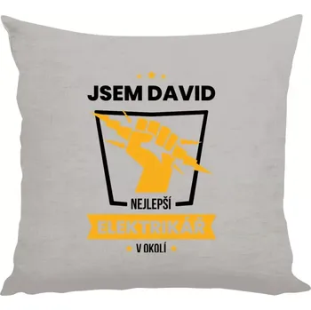 Polštář Polštář lněný 40x40 cm Nejlepší v okolí - elektrikář