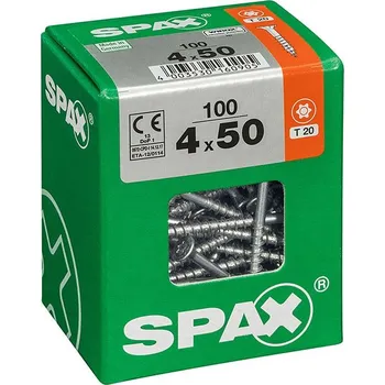Vrut Spax Wirox Univerzální vrut T-Star plus, ø 4 × 50 mm, drážka: TX 20, 100 ks 4191010400507