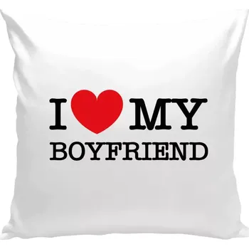 Polštář Polštář bílý 40x40 cm I love my boyfriend