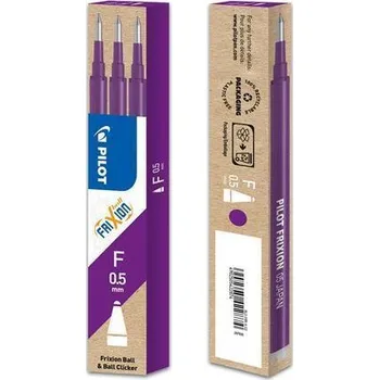 Náplň do psacích potřeb Pilot FriXion Náplň do rolleru Frixion Clicker, fialová, 0,25, vymazatelná, PILOT ,balení 3 ks 365470