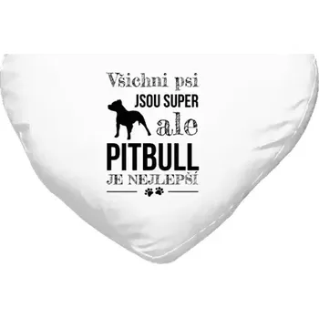 Polštář Polštář srdce 40x35 cm Pitbull je nejlepší