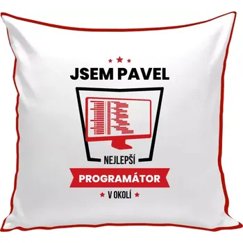 Polštář Polštář barevný 32x32 cm Nejlepší v okolí - programátor