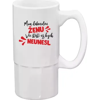 Sklenice Půllitr pro manžela - Mám dokonalou ženu, víc štěstí už bych neunesl - 500 ml