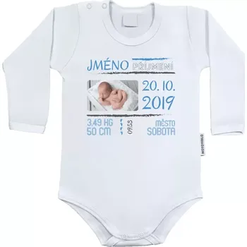 Kojenecký body Dětské body s dlouhým rukávem Narození miminka 01