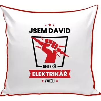 Polštář Polštář barevný 32x32 cm Nejlepší v okolí - elektrikář