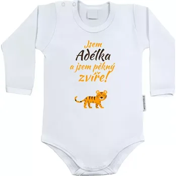 Kojenecký body Dětské body s dlouhým rukávem Jsem jméno a jsem pěkný zvíře! Tygr
