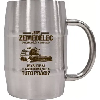Sklenice Nerezový chladicí půllitr Samozřejmě, že jsem blázen - zemědělec