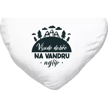 Polštář Polštář srdce 40x35 cm Všude dobře na vandru nejlíp