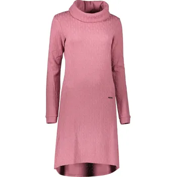 Dámská mikina Dámské mikinové šaty KIXMI RIVA TMAVĚ RŮŽOVÁ XS