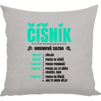 Polštář Polštář pro číšníky - Hodinová sazba - číšník - 40 × 40 cm
