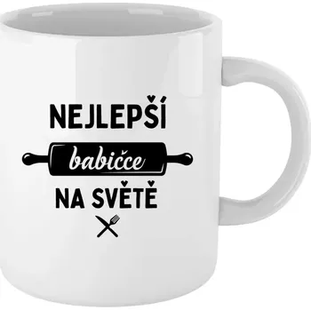Hrnek pro babičku - Nejlepší babičce na světě - váleček - bílý 330 ml