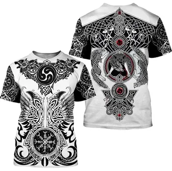 Pánské tričko s originálním 3D potiskem viking Velikost: 4XL, Barva (Varianta): tričko 12