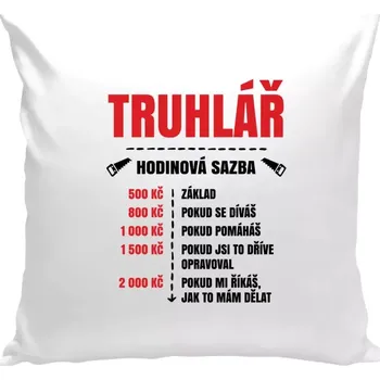 Polštář Polštář bílý 40x40 cm Hodinová sazba - truhlář