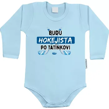 Kojenecký body Dětské body s dlouhým rukávem Budu hokejista po tatínkovi