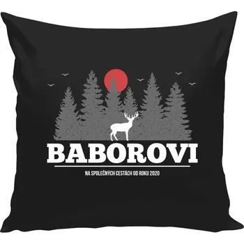 Polštář Polštář černý 40x40 cm Na společných cestách