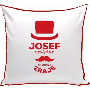 Polštář Polštář barevný 32x32 cm Jméno nestárne, on pouze zraje