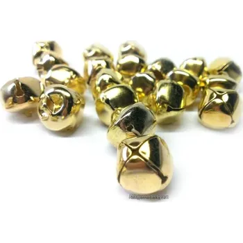 Vánoční dekorace Malé zlaté kovové rolničky průměr 8-10 mm v sáčku