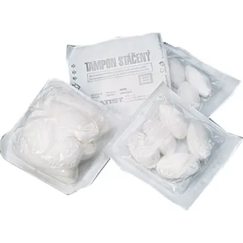 Zdravotnický materiál BATIST Tampon stáčený z gázy LINON S sterilní 20 x 19 cm, 5 ks