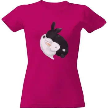 Dámské tričko Tričko s potiskem Ying Yang damske triko s kraliky Bunnies dámské