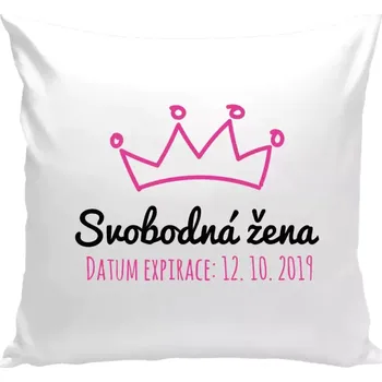 Polštář Polštář bílý 40x40 cm Svobodná žena