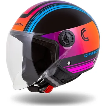 Helma na motorku Přilba handy metropolis, cassida (černá/tyrkysová/gradient, vel. l)