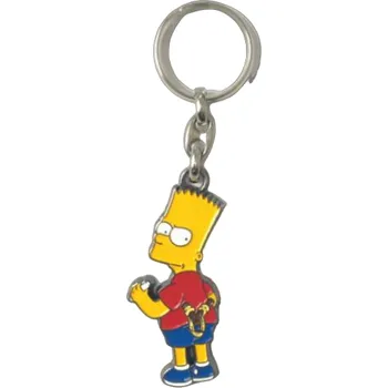 Přívěsek na klíče Simpsonovi Bart s křídou kovový včetně kroužku na klíče