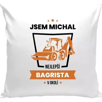 Polštář Polštář bílý 40x40 cm Nejlepší v okolí - bagrista