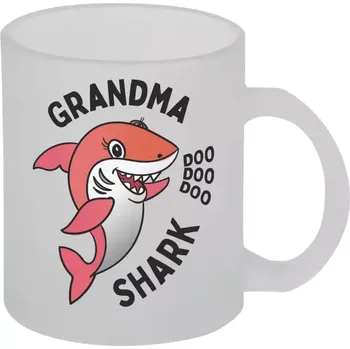 Hrnek 330 ml - skleněný matný Grandma Shark